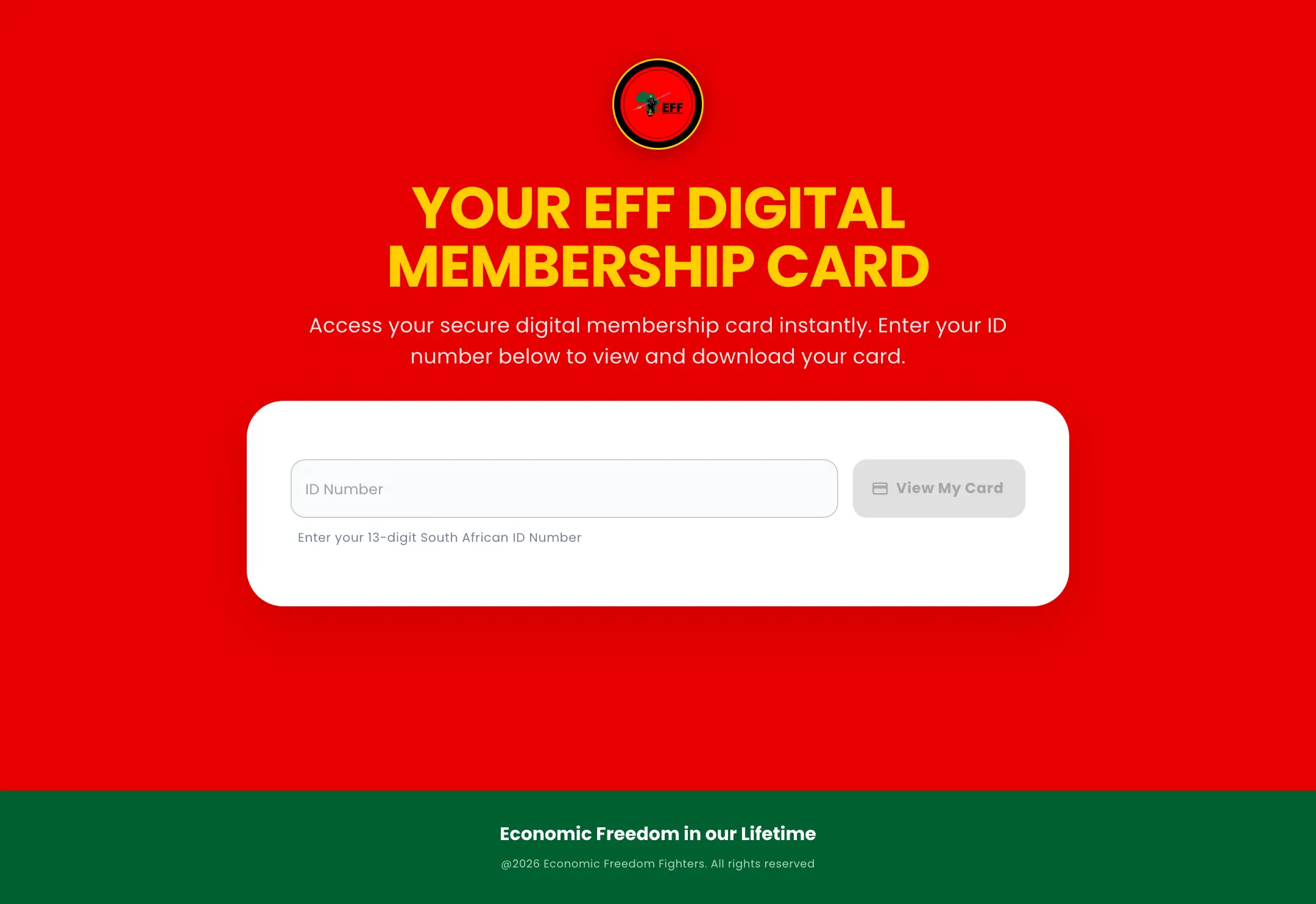 The EFF Digital Membership Card website